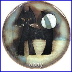 Mid Century 11.5 Berg Denmark Pottery Danish Scandinavian Stylized Cat Wall Art