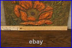 Mid Century Modern RETRO Floral Relief Painting on Masonite Board WOW! Textured