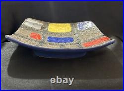 Mid-century Modern Raymor Bitossi Bagni Ceramic Tray Hand Painted Signed Italy