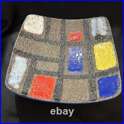 Mid-century Modern Raymor Bitossi Bagni Ceramic Tray Hand Painted Signed Italy