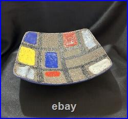 Mid-century Modern Raymor Bitossi Bagni Ceramic Tray Hand Painted Signed Italy