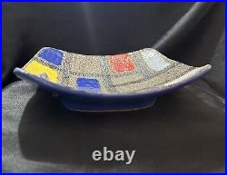 Mid-century Modern Raymor Bitossi Bagni Ceramic Tray Hand Painted Signed Italy