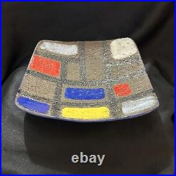 Mid-century Modern Raymor Bitossi Bagni Ceramic Tray Hand Painted Signed Italy