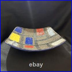 Mid-century Modern Raymor Bitossi Bagni Ceramic Tray Hand Painted Signed Italy