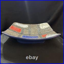 Mid-century Modern Raymor Bitossi Bagni Ceramic Tray Hand Painted Signed Italy