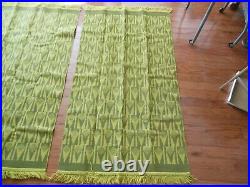 Mid century modern Scandinavian Art 2 ps Wool Handmade Tapestry Rug Retro 60's