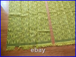 Mid century modern Scandinavian Art 2 ps Wool Handmade Tapestry Rug Retro 60's