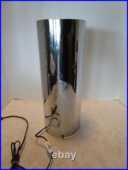 Midcentury Chrome cylindrical Table Lamp spot light TV 15 t 1960's retro