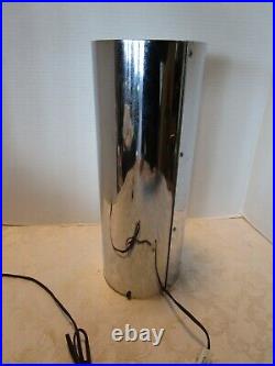 Midcentury Chrome cylindrical Table Lamp spot light TV 15 t 1960's retro