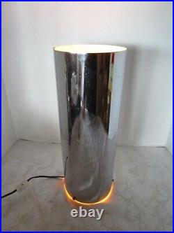 Midcentury Chrome cylindrical Table Lamp spot light TV 15 t 1960's retro