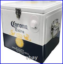 Official Corona Strong Aluminium Retro Cooler Box (With Bottle Opener)