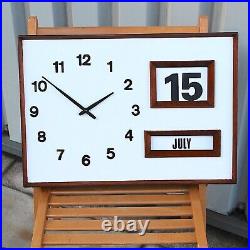 Original 1970s Vintage Calendar wall clock bank industrial factory commercial