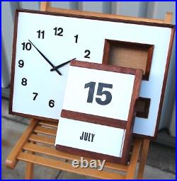 Original 1970s Vintage Calendar wall clock bank industrial factory commercial