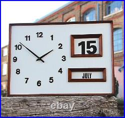 Original 1970s Vintage Calendar wall clock bank industrial factory commercial