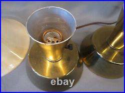 PAIR 2 Mid Century Modern UPLIGHT LAMPS Opal Glass Shades Art Deco Retro Desk