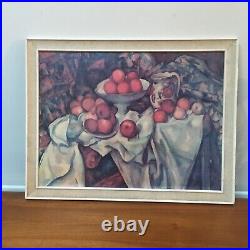 PAIR FRAMED PRINTS MID CENTURY Modern Retro Vintage Still Life Fruit Large 70s