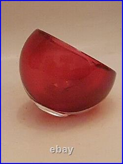 PSYCHEDELIC SPACE AGE MODERNISM ASHTRAY DEEP RED Vintage Retro (A13)