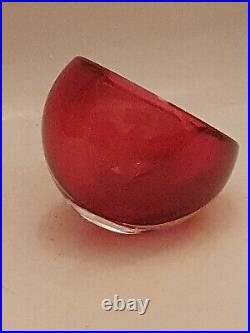 PSYCHEDELIC SPACE AGE MODERNISM ASHTRAY DEEP RED Vintage Retro (A13)