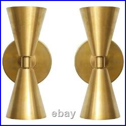 Pair Handmade Brass Up-down Spotlights Retro Megaphone Design Stilnovo Italian