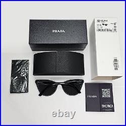 Prada Sunglasses Black Cat Eye Glossy Fashion Womens PR01VS SPR 01V 1AB-5S0 56mm