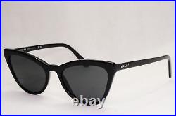 Prada Sunglasses Black Cat Eye Glossy Fashion Womens PR01VS SPR 01V 1AB-5S0 56mm