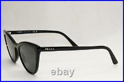 Prada Sunglasses Black Cat Eye Glossy Fashion Womens PR01VS SPR 01V 1AB-5S0 56mm