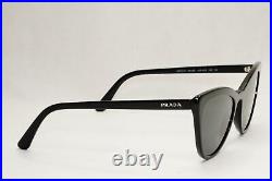 Prada Sunglasses Black Cat Eye Glossy Fashion Womens PR01VS SPR 01V 1AB-5S0 56mm