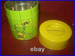 RETRO 1970's FUNKY KITCHEN TIN WITH LID 5.5'#INCH TALL