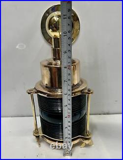 Rare Collectible Original Retro Brass Metal Marine Ship Electric Wall Lamp Red