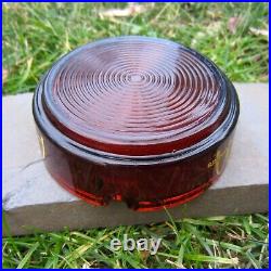 Rare Vintage 70s McDonald's Glass Ashtray Dark Amber Retro Round Spiral Bottom