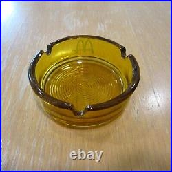 Rare Vintage 70s Tobacciana McDonald's Glass Ashtray Honey Retro Spiral Bottom