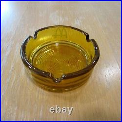 Rare Vintage 70s Tobacciana McDonald's Glass Ashtray Honey Retro Spiral Bottom