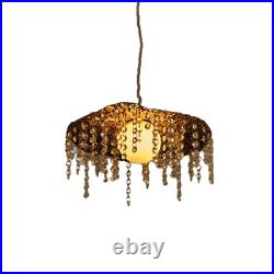 Retro Hammered Pendant Light Fixture Beaded Decor Ceiling Lamp for Bedroom