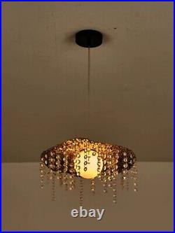 Retro Hammered Pendant Light Fixture Beaded Decor Ceiling Lamp for Bedroom