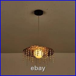 Retro Hammered Pendant Light Fixture Beaded Decor Ceiling Lamp for Bedroom