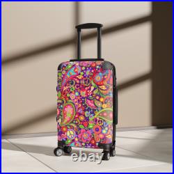 Retro Themed Spiral Peace and Love Cabin Suitcase