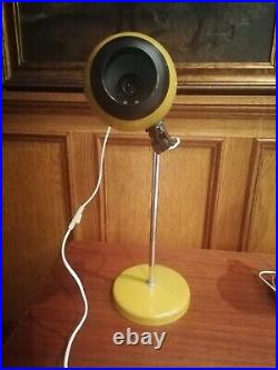 Retro Vintage 1960s Eyeball Yellow Table Desk Lamp