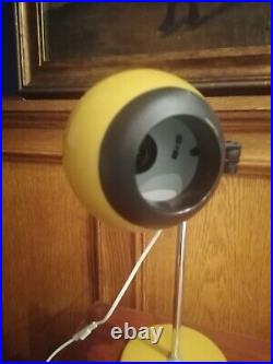 Retro Vintage 1960s Eyeball Yellow Table Desk Lamp