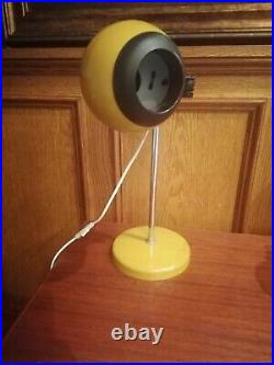 Retro Vintage 1960s Eyeball Yellow Table Desk Lamp