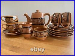 Retro Vintage Handmade Greek Pottery Tea Set 1971