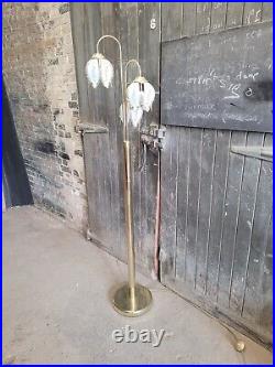 Retro Vintage Mid Century Hollywood Regency Lotus Lamp Floor Lamp