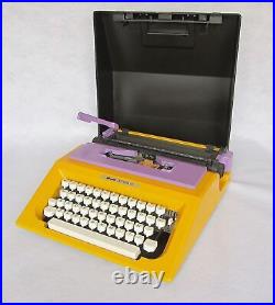 Retro chic! Olivetti Lettera 40 typewriter yellowithpurple 70s