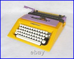 Retro chic! Olivetti Lettera 40 typewriter yellowithpurple 70s