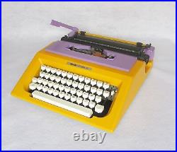 Retro chic! Olivetti Lettera 40 typewriter yellowithpurple 70s