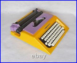 Retro chic! Olivetti Lettera 40 typewriter yellowithpurple 70s