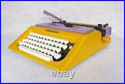 Retro chic! Olivetti Lettera 40 typewriter yellowithpurple 70s