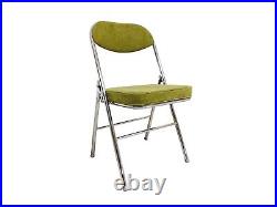 Retro stainless steel corduroy folding chair 2 & 4 set