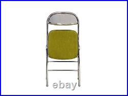 Retro stainless steel corduroy folding chair green 2 & 4 set