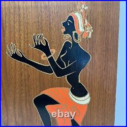 Set Of Two Jonero MCM Wood Wall Plaques Retro 1960's Dancers