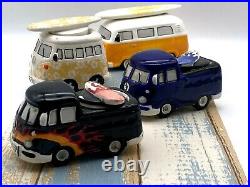 Set of four collectible ceramic vintage vehicles/ dishes/ spice pots